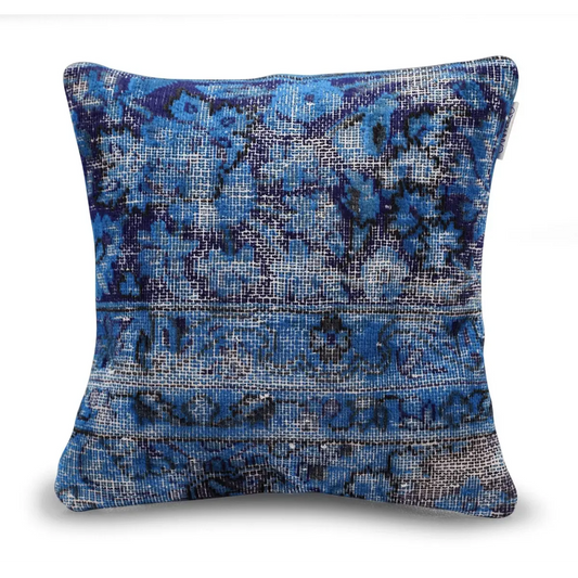 Canvello Antique Rug Royal Blue Throw Pillows - 16’’x16’’ - Canvello