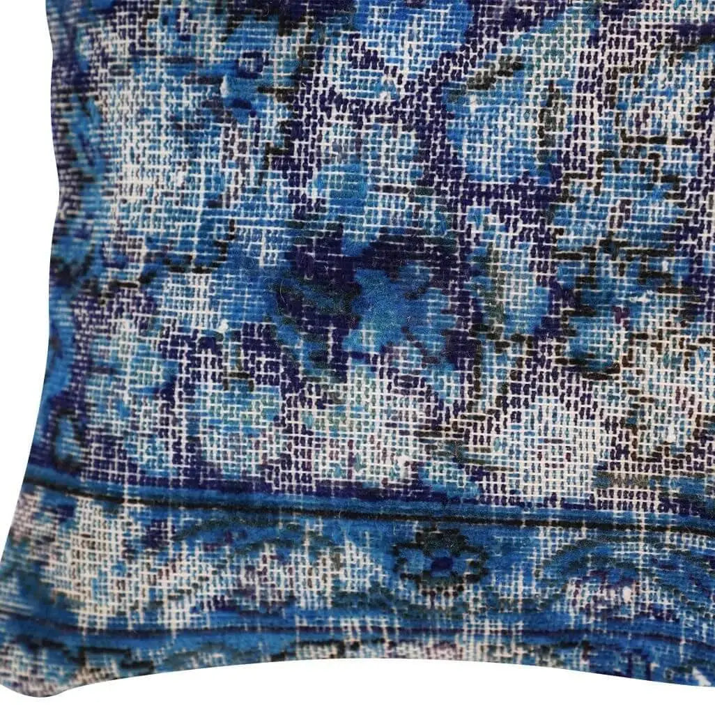 Canvello Antique Rug Royal Blue Throw Pillows - 16’’x24’’ - Canvello