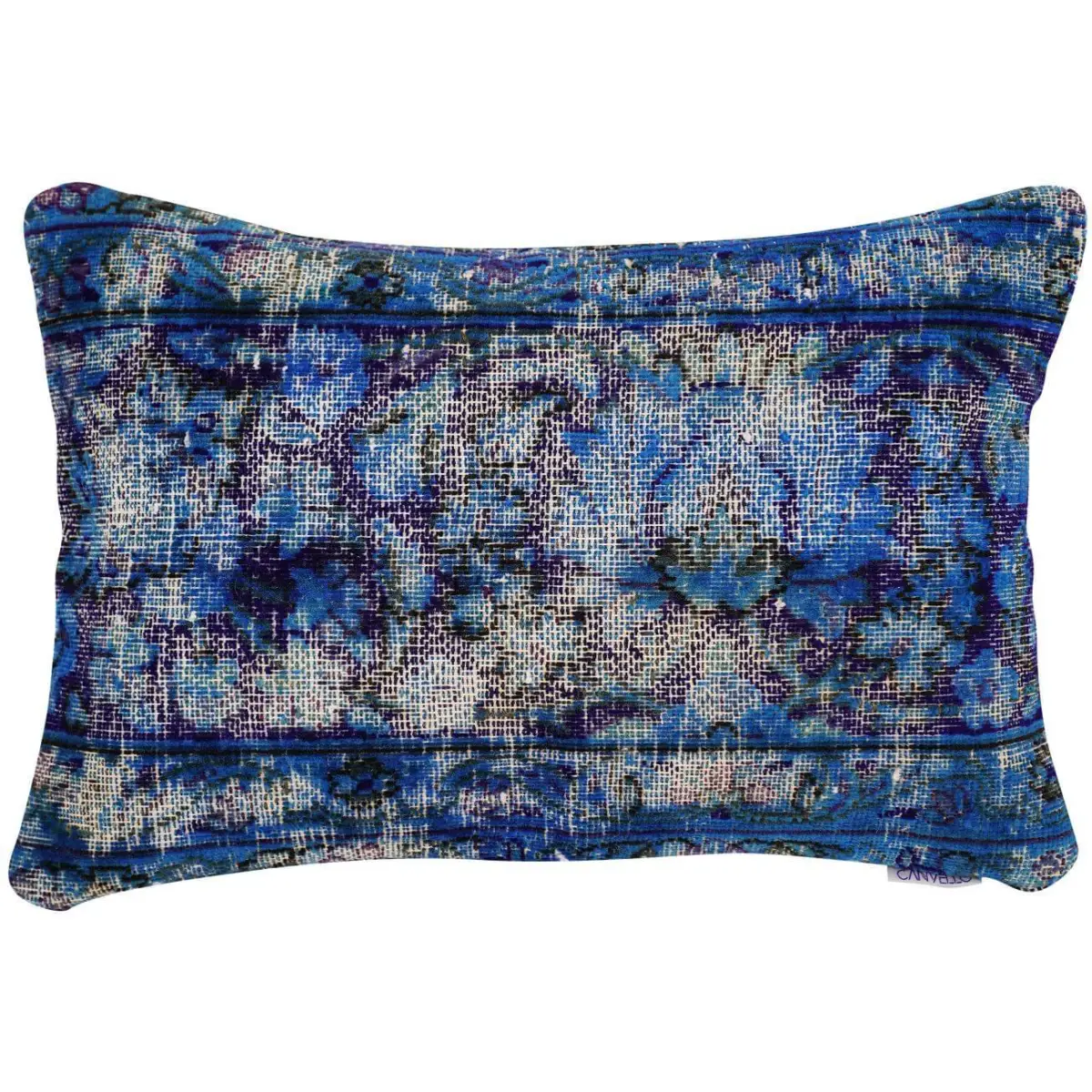 Canvello Antique Rug Royal Blue Throw Pillows - 16’’x24’’ - Canvello