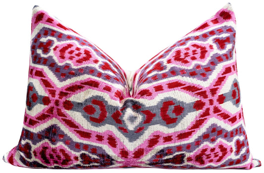 Canvello Artisan-Crafted 16x24 Inch Decorative Pillow with Geometric and Floral - Vibrant Colors Symmetrical Design