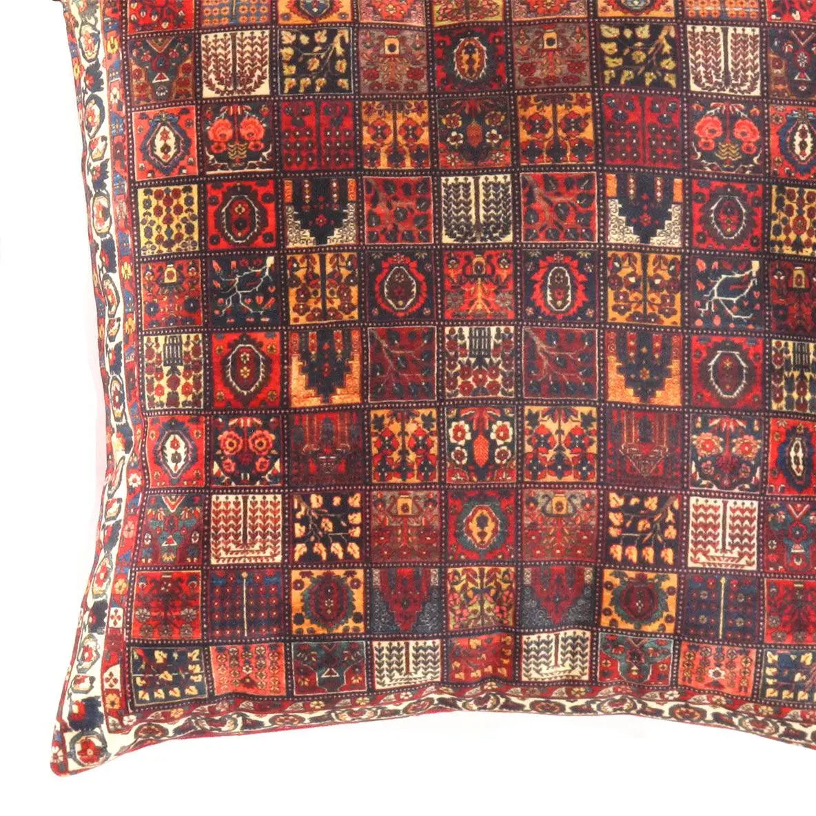 Canvello Bakhtiari Design Velvet Pillow - 16’ X 16’ - Red / 16’ X 16’ - Canvello