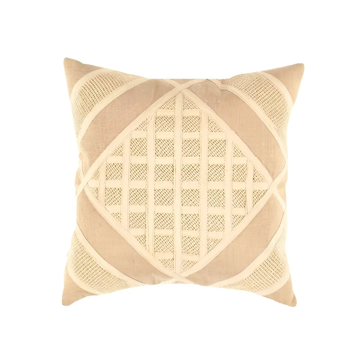 Canvello Beige Pure Cotton Throw Pillow - 16’’ x 16’’ - Beige / 16”x16” - Canvello