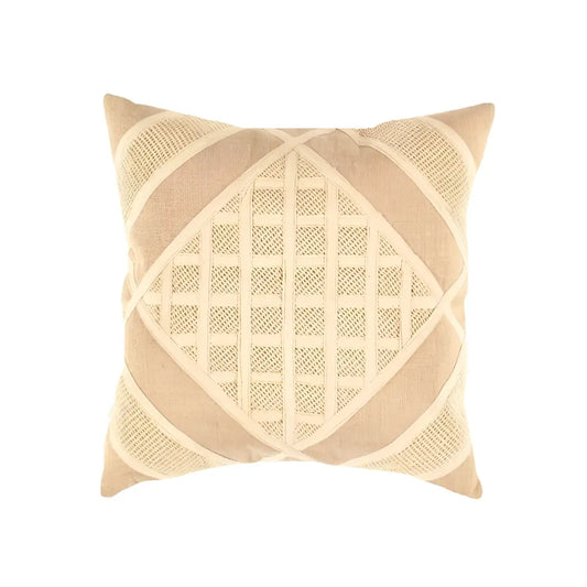 Canvello Beige Pure Cotton Throw Pillow - 16’’ x 16’’ - Beige / 16”x16” - Canvello