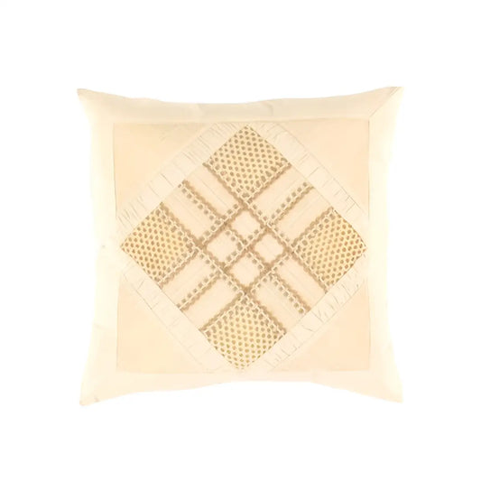 Canvello Beige Pure Cotton Throw Pillow - 16’’ X 16’’ - Beige / 16”X16” - Canvello