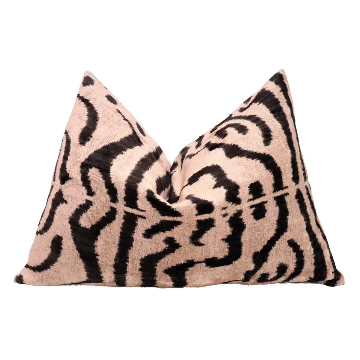 Canvello Black And Beige Tiger Print Throw Pillows | 16 x 24 in (40 x 60 cm) - Canvello