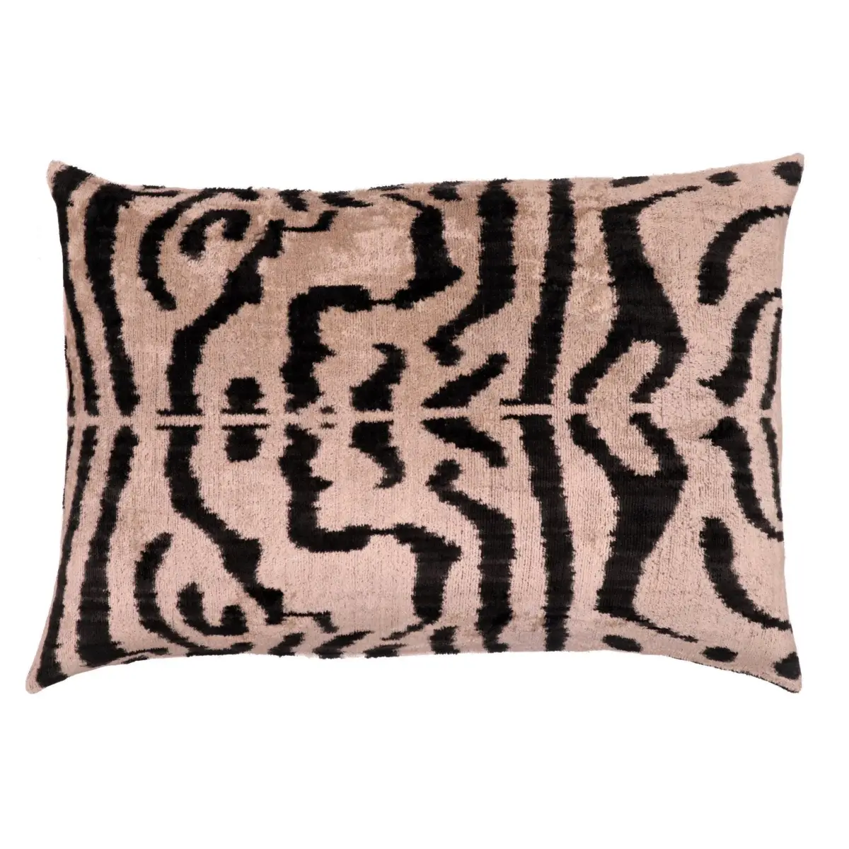 Canvello Black And Beige Tiger Print Throw Pillows | 16 x 24 in (40 x 60 cm) - Canvello