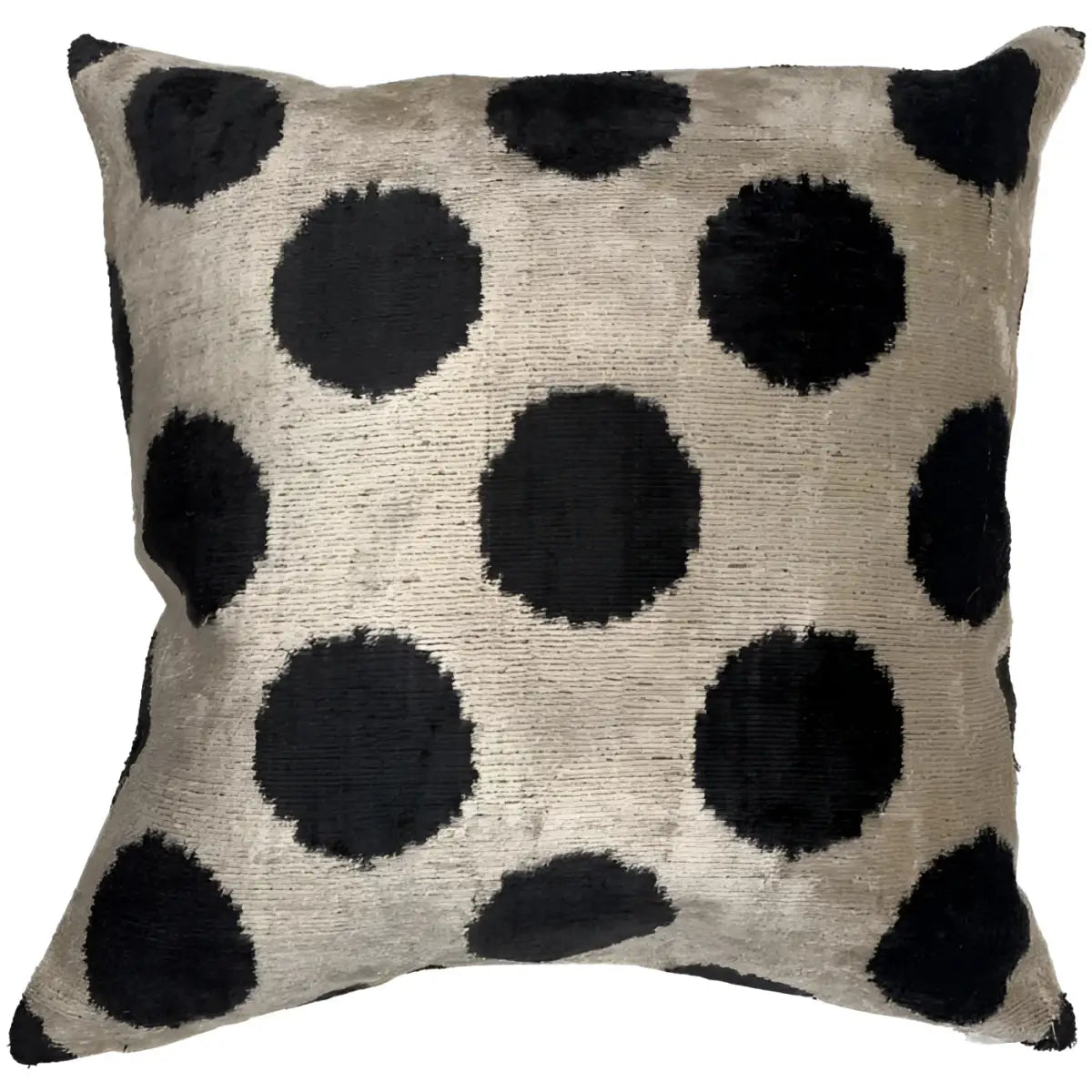 Canvello Black Dot Velvet Turkish Pillow - 16’’ X 16’’ - Black - Canvello