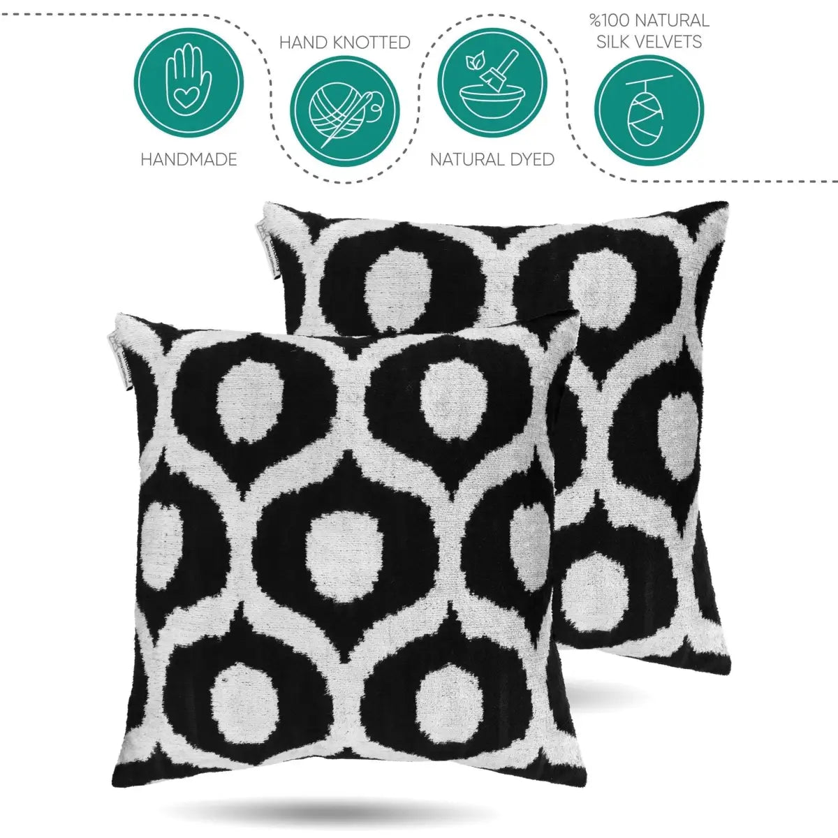 Canvello Black Pillows For Couch - 18x18 | Set of 2 | Canvello