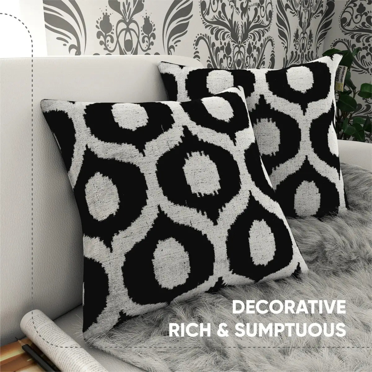 Canvello Black Pillows For Couch - 18x18 | Set of 2 | Canvello