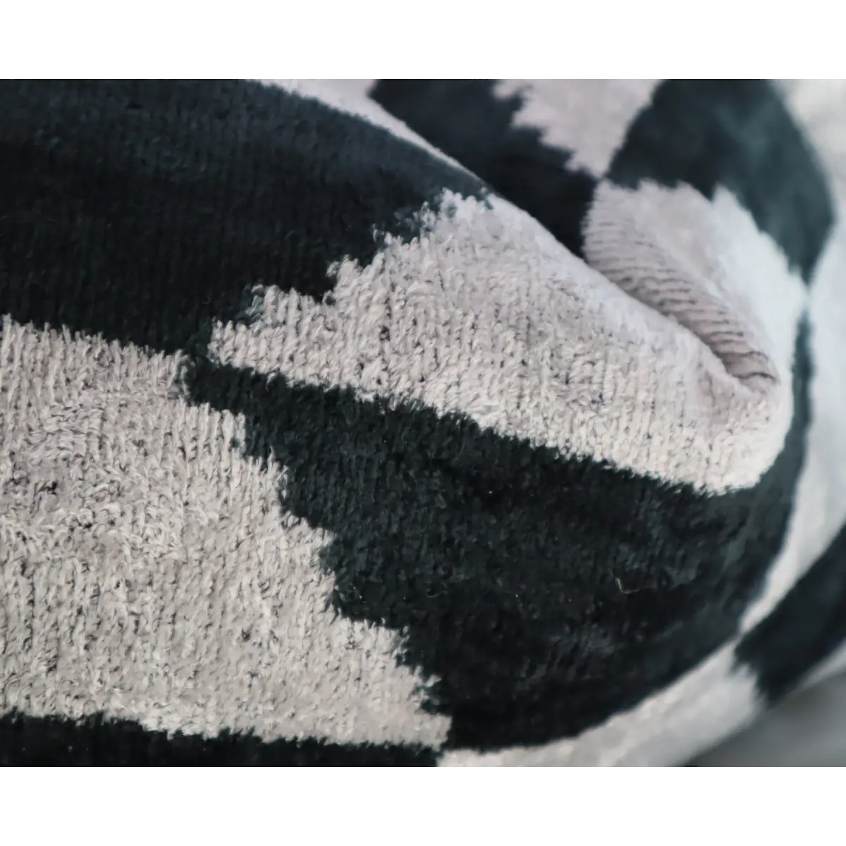 Canvello Black White Handmade 16x24 Silk Velvet Pillow Organic Veg Dyed Down/Feather Filled - Canvello
