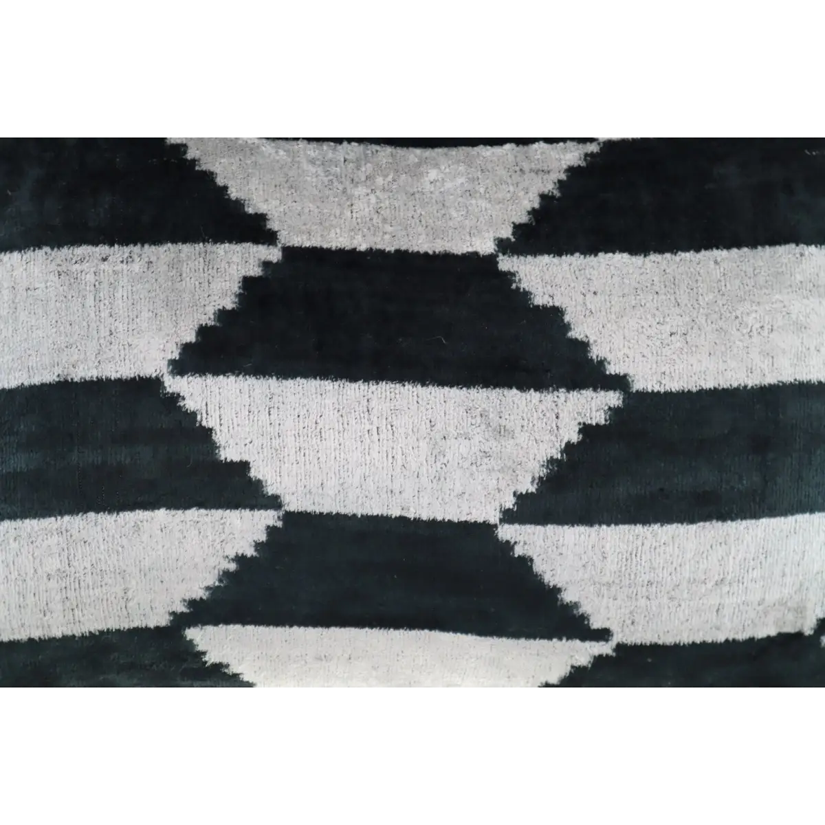 Canvello Black White Handmade 16x24 Silk Velvet Pillow Organic Veg Dyed Down/Feather Filled - Canvello