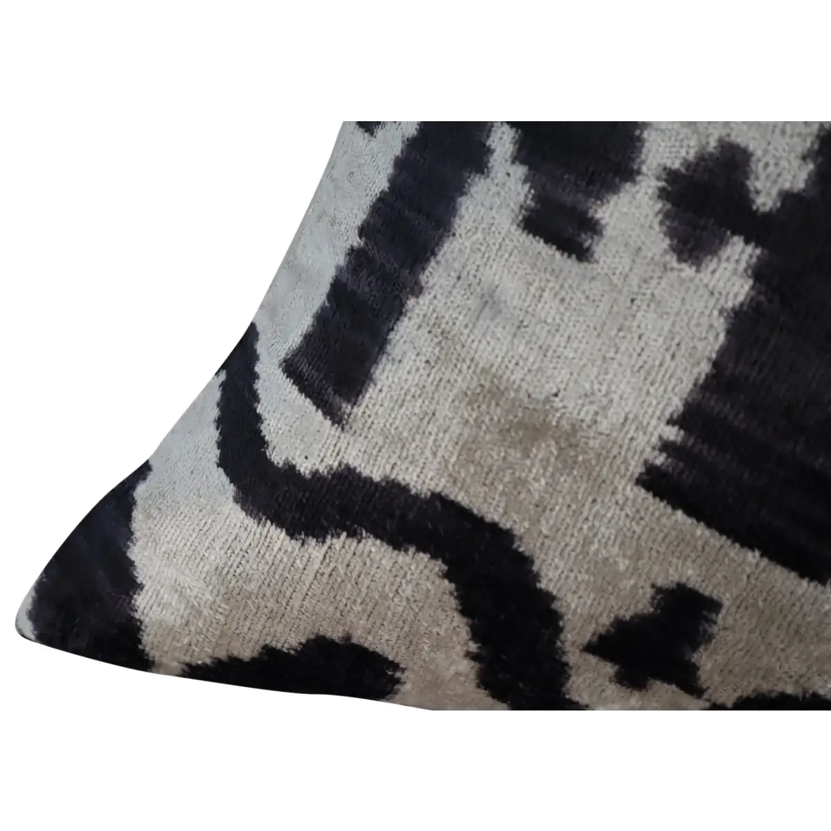 Canvello Black White Handmade 16x24 Silk Velvet Pillow Organic Veg Dyed Down/Feather Filled - Canvello