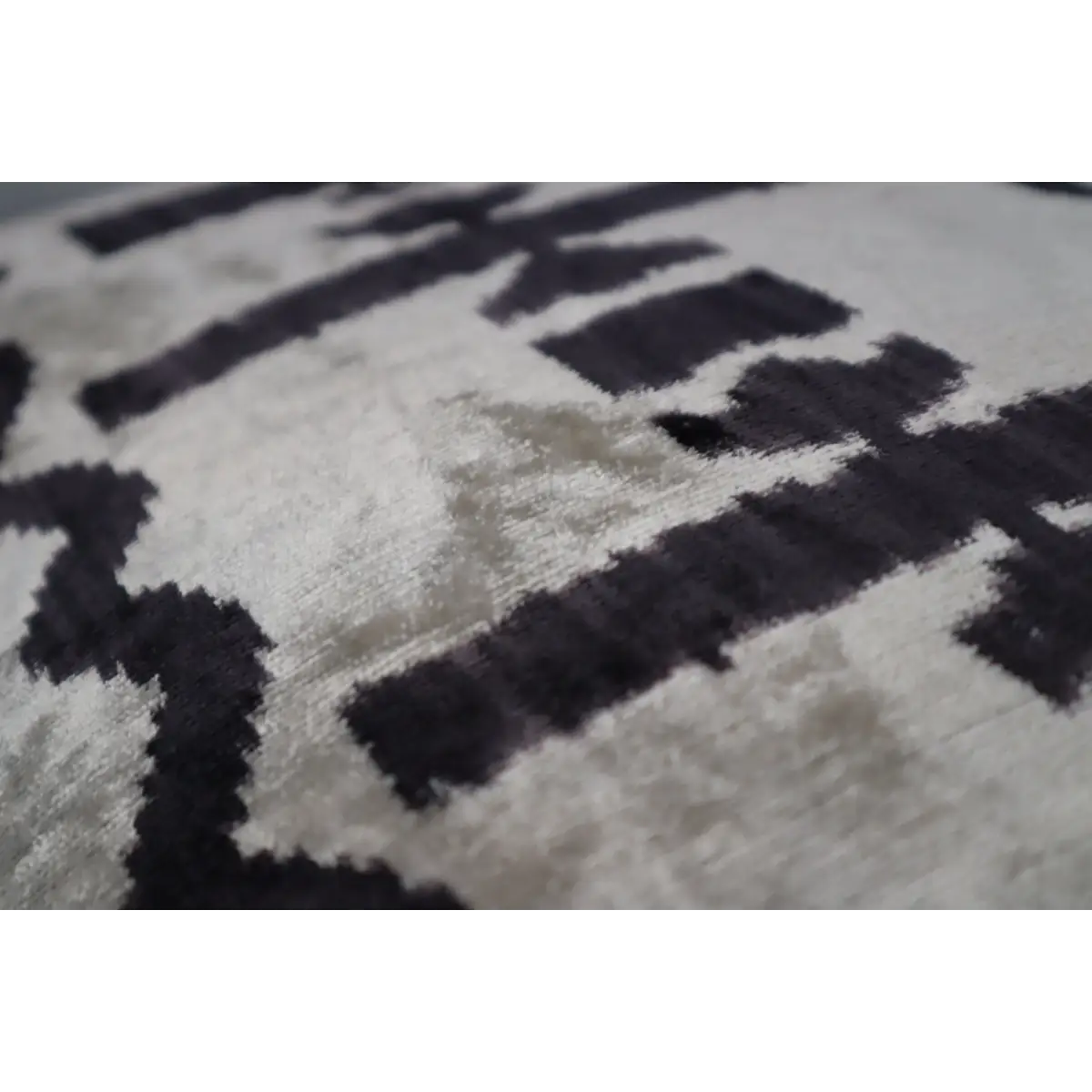 Canvello Black White Handmade 16x24 Silk Velvet Pillow Organic Veg Dyed Down/Feather Filled - Canvello