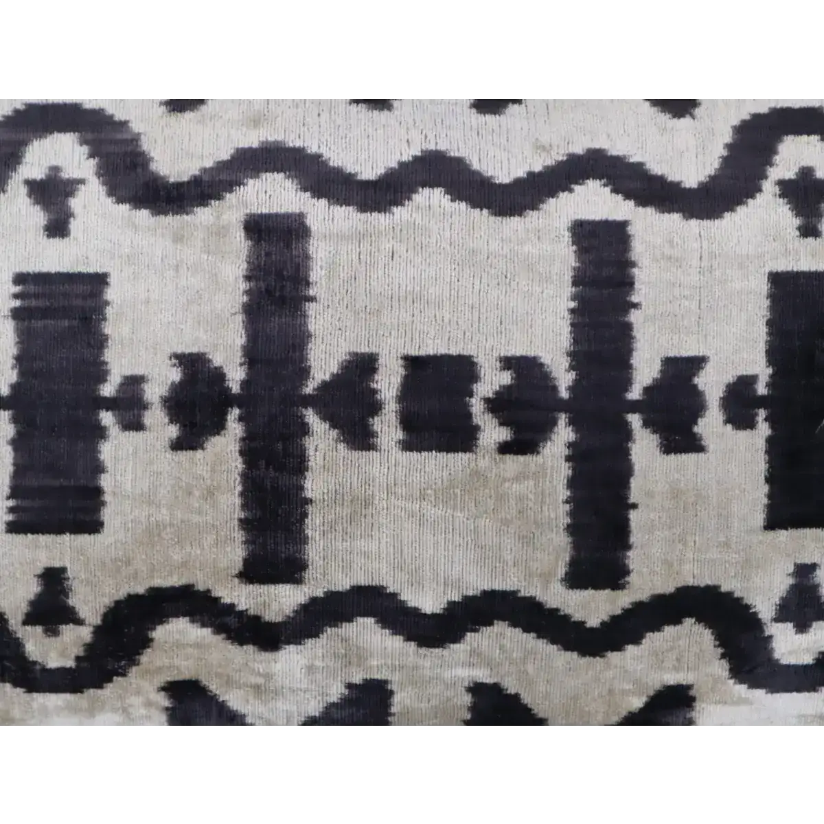 Canvello Black White Handmade 16x24 Silk Velvet Pillow Organic Veg Dyed Down/Feather Filled - Canvello
