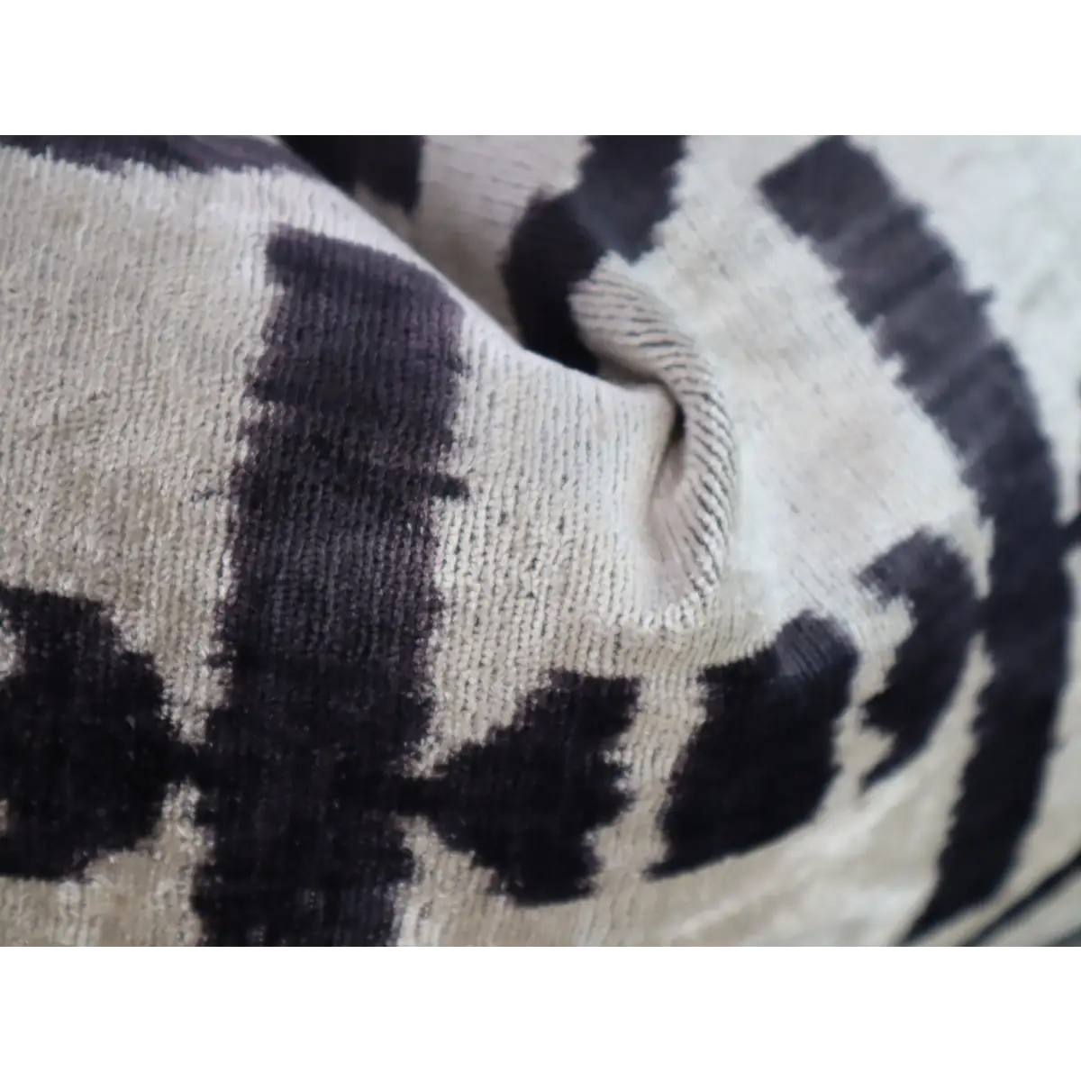 Canvello Black White Handmade 16x24 Silk Velvet Pillow Organic Veg Dyed Down/Feather Filled - Canvello