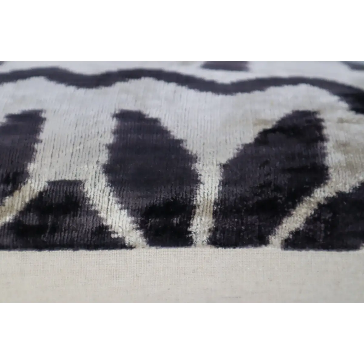 Canvello Black White Handmade 16x24 Silk Velvet Pillow Organic Veg Dyed Down/Feather Filled - Canvello