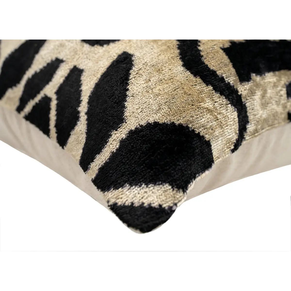 Canvello Black White Handmade 16x24 Silk Velvet Pillow Organic Veg Dyed Down/Feather Filled - Canvello