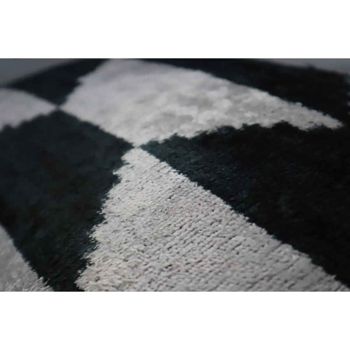 Canvello Black White Handmade 16x24 Silk Velvet Pillow Organic Veg Dyed Down/Feather Filled - Canvello