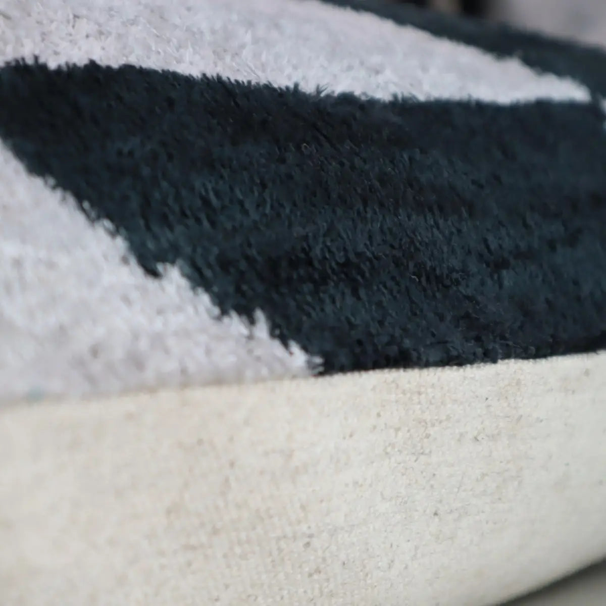 Canvello Black White Handmade 16x24 Silk Velvet Pillow Organic Veg Dyed Down/Feather Filled - Canvello