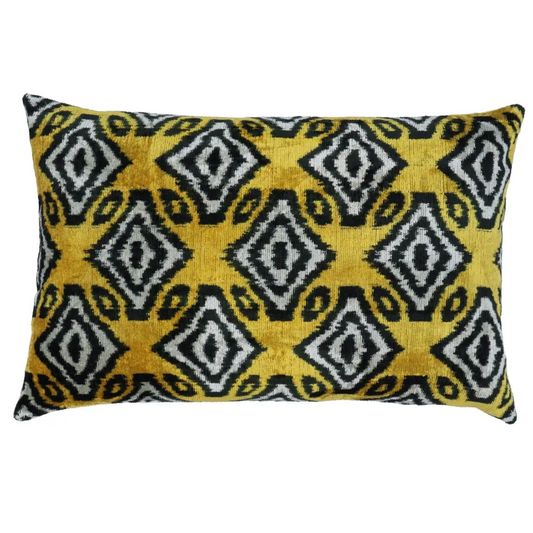 Canvello Black And Yellow Throw Pillows For Couch with Down Insert - 16x24 - Canvello