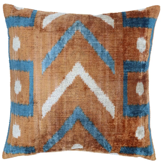 Canvello Blue And Brown Pillows For Living Room - 16x16 inch - Canvello