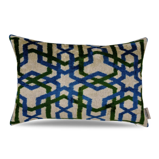 Canvello Contemporary Blue And Green Pillows - 16’’X24’’ - Canvello