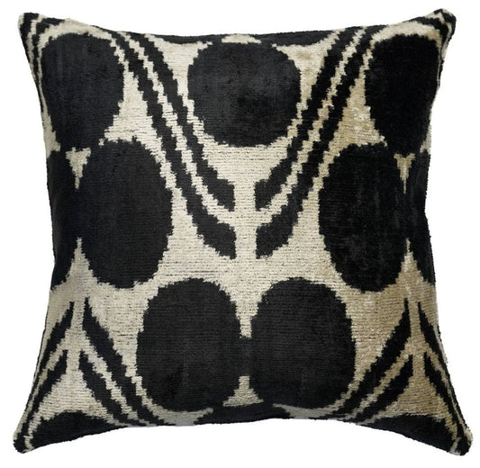 Coussin décoratif noir et blanc Canvello