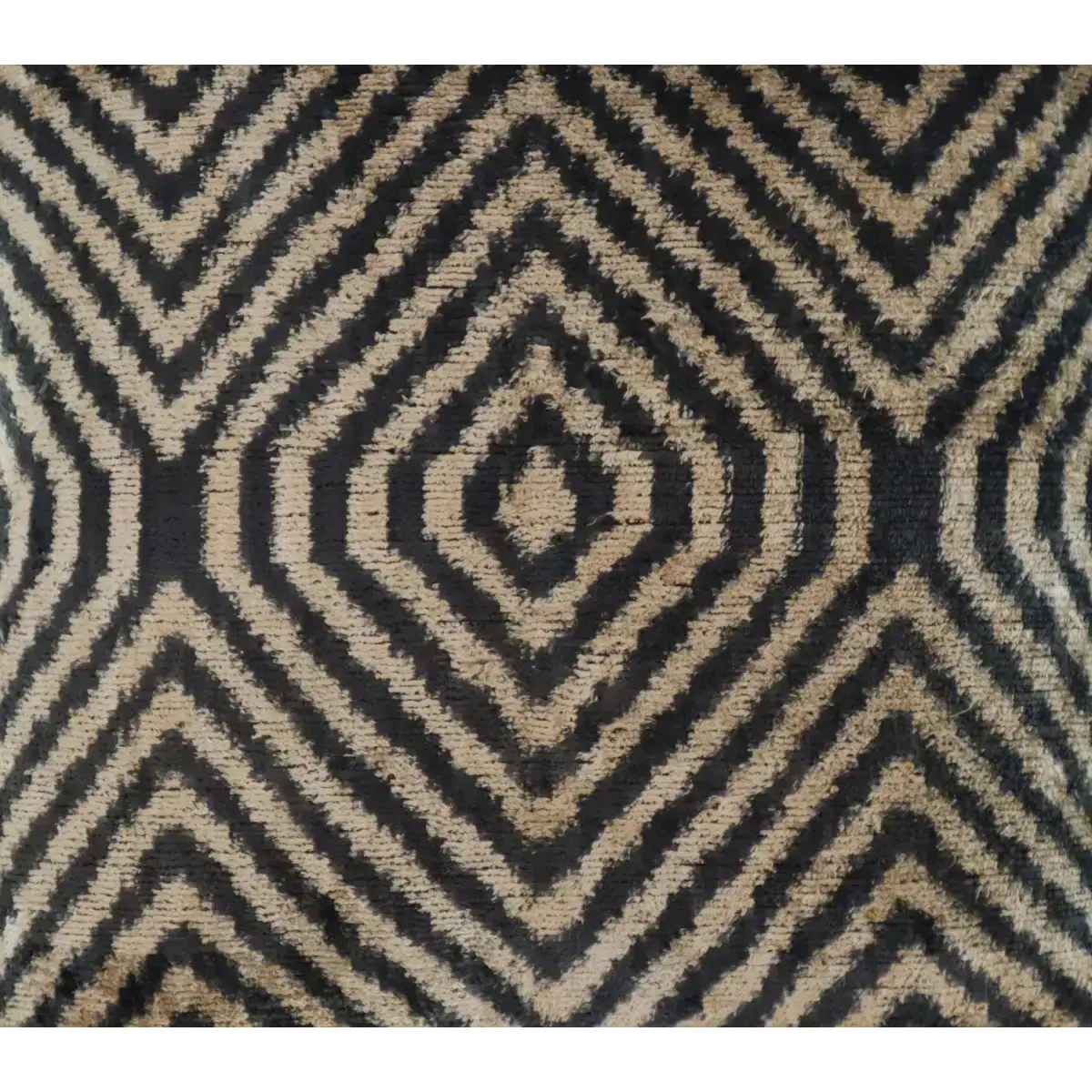 Canvello Decorative Black Ivory Chevron Throw Pillow Down Feather Filled - 16x16 - Canvello