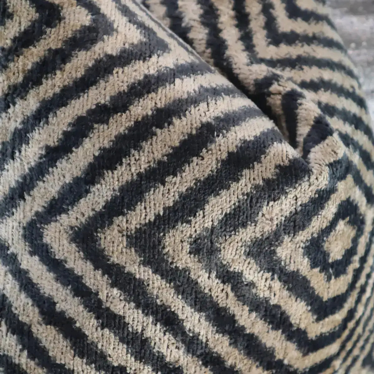 Canvello Decorative Black Ivory Chevron Throw Pillow Down Feather Filled - 16x16 - Canvello