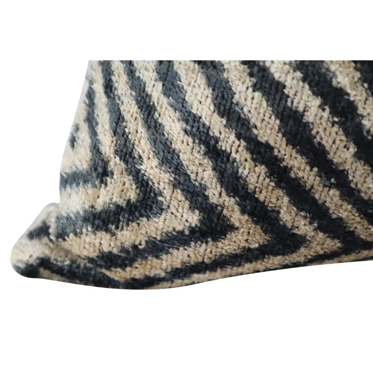 Canvello Decorative Black Ivory Chevron Throw Pillow Down Feather Filled - 16x16 - Canvello
