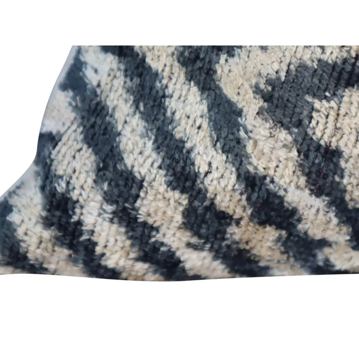Canvello Decorative Black Ivory Chevron Throw Pillow Down Feather Filled - 16x24 - Canvello