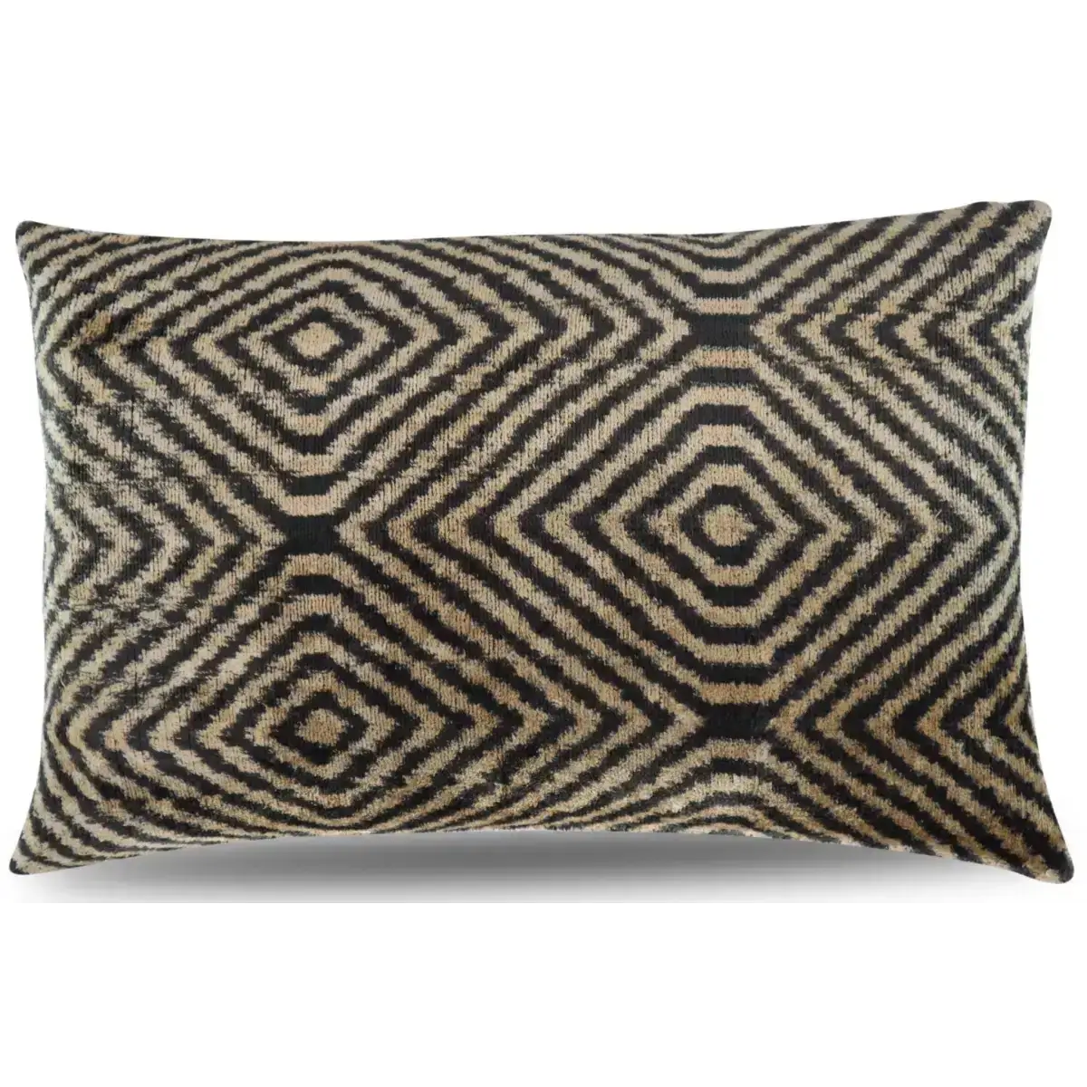 Canvello Decorative Black Ivory Chevron Throw Pillow Down Feather Filled - 16x24 - Canvello