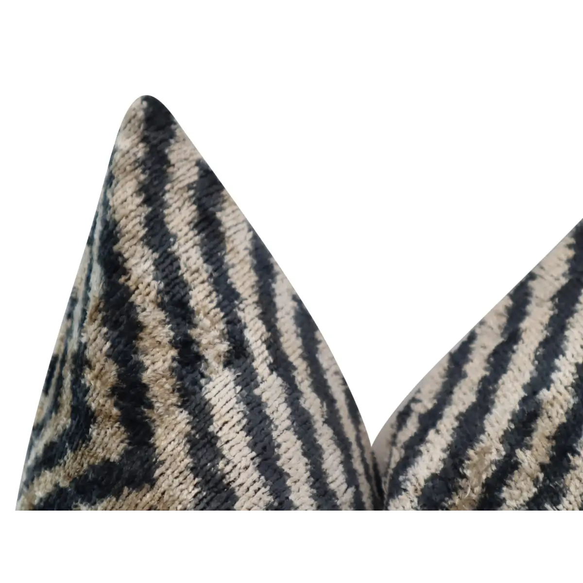 Canvello Decorative Black Ivory Chevron Throw Pillow Down Feather Filled - 16x16 - Canvello