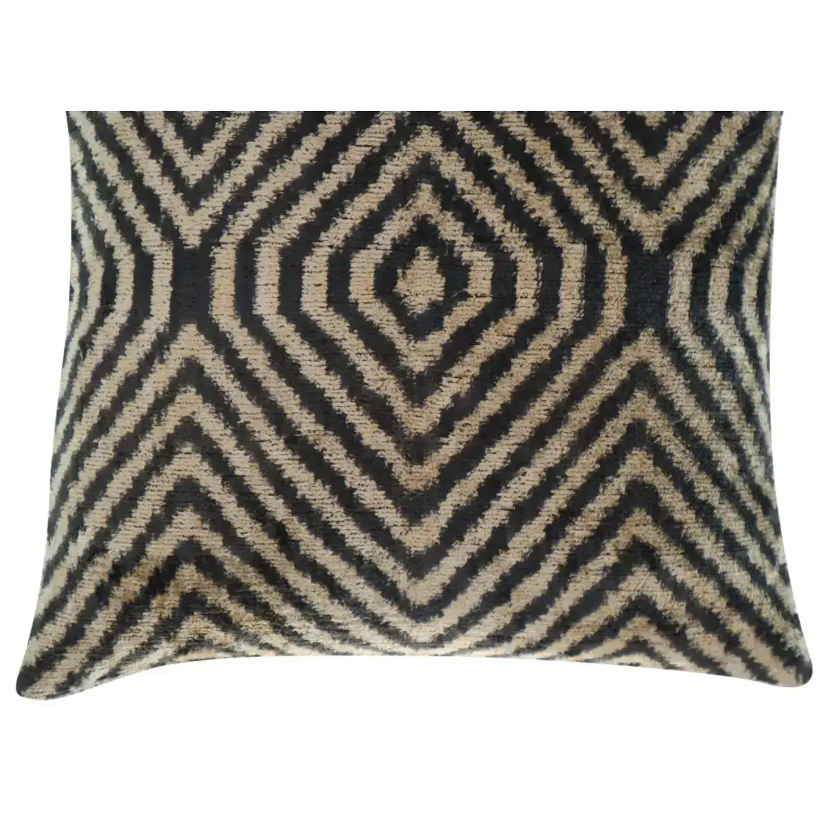 Canvello Decorative Black Ivory Chevron Throw Pillow Down Feather Filled - 16x16 - Canvello