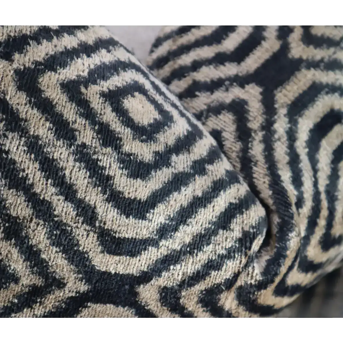 Canvello Decorative Black Ivory Chevron Throw Pillow Down Feather Filled - 16x24 - Canvello