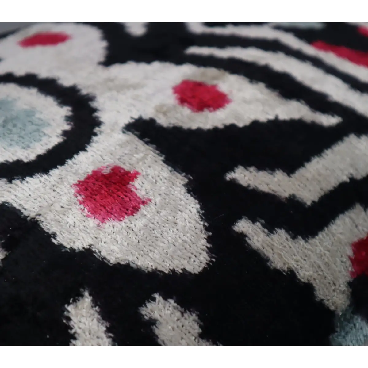 Canvello Decorative Black White Red Geometric Throw Pillow Down Feather Filled - 16x24 - Canvello