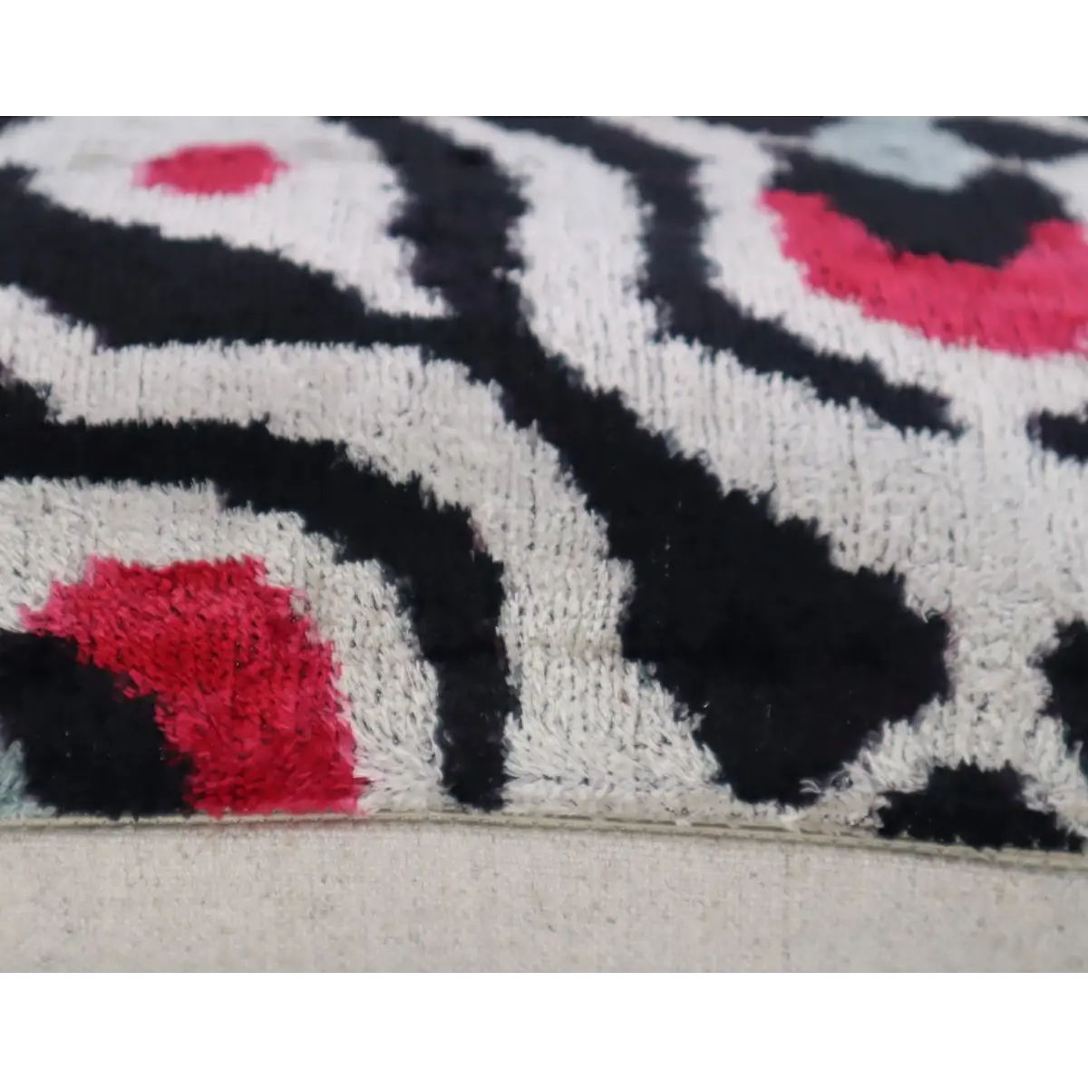Canvello Decorative Black White Red Geometric Throw Pillow Down Feather Filled - 16x24 - Canvello