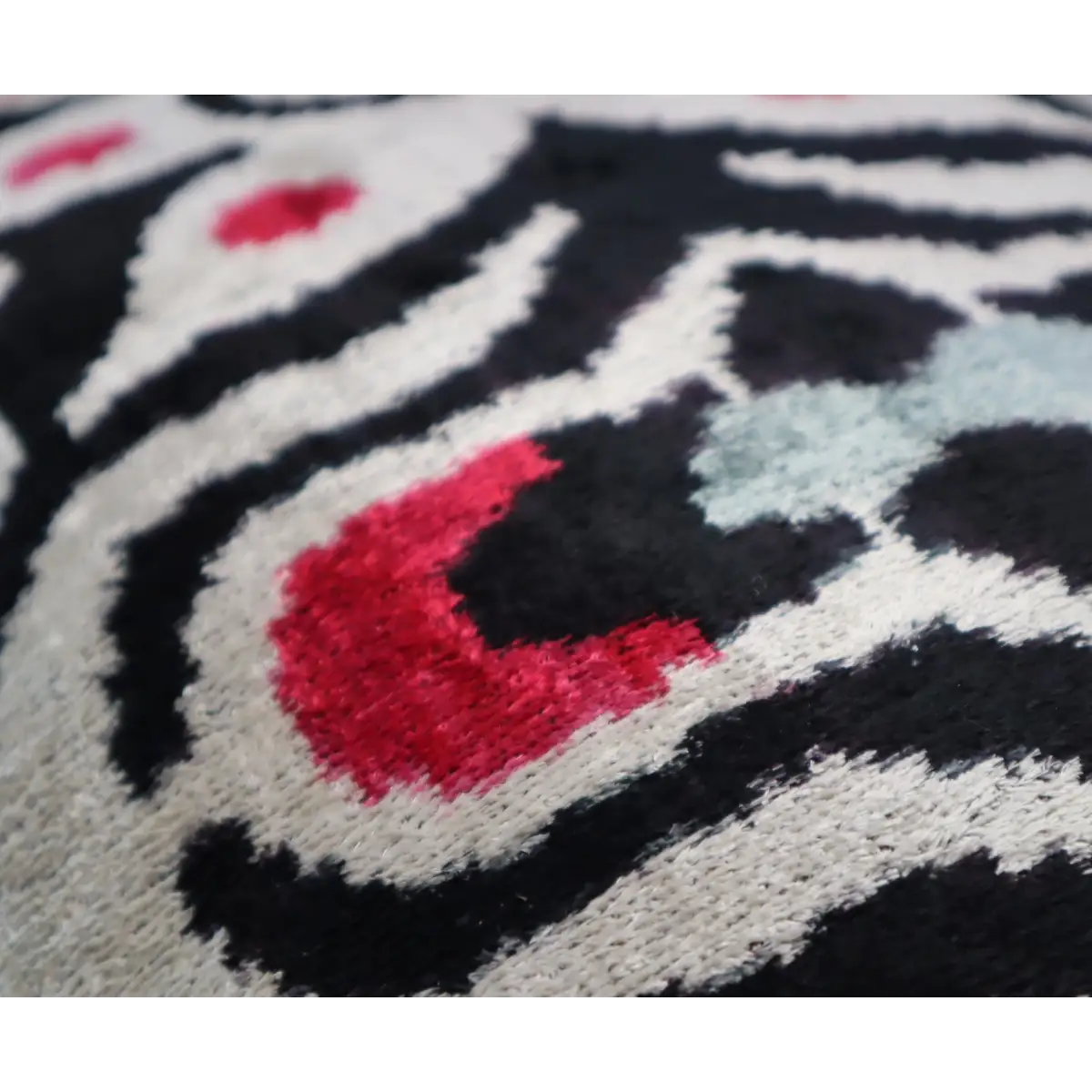 Canvello Decorative Black White Red Geometric Throw Pillow Down Feather Filled - 16x24 - Canvello