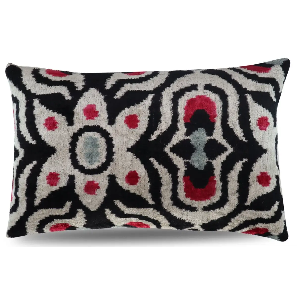 Canvello Decorative Black White Red Geometric Throw Pillow Down Feather Filled - 16x24 - Canvello