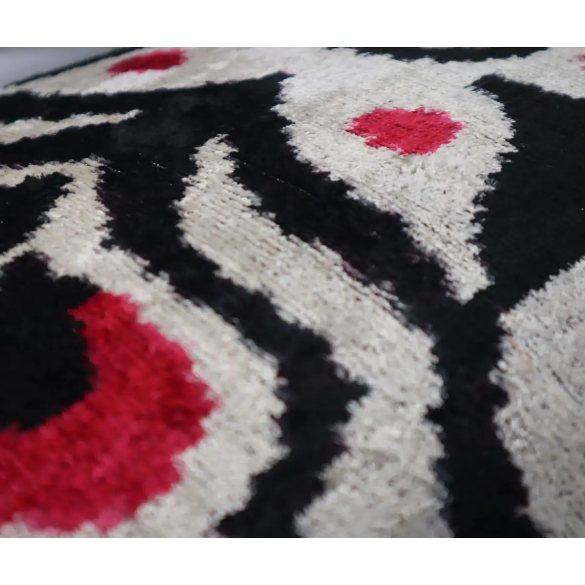 Canvello Decorative Black White Red Geometric Throw Pillow Down Feather Filled - 16x24 - Canvello