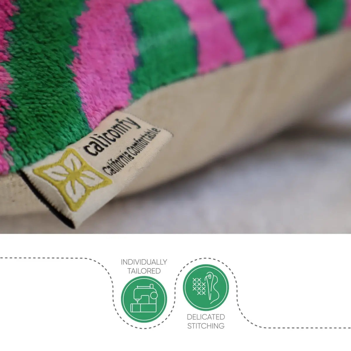 Canvello Decorative Green Pink Pillows For Couch with Down Insert - 18x18 - Canvello