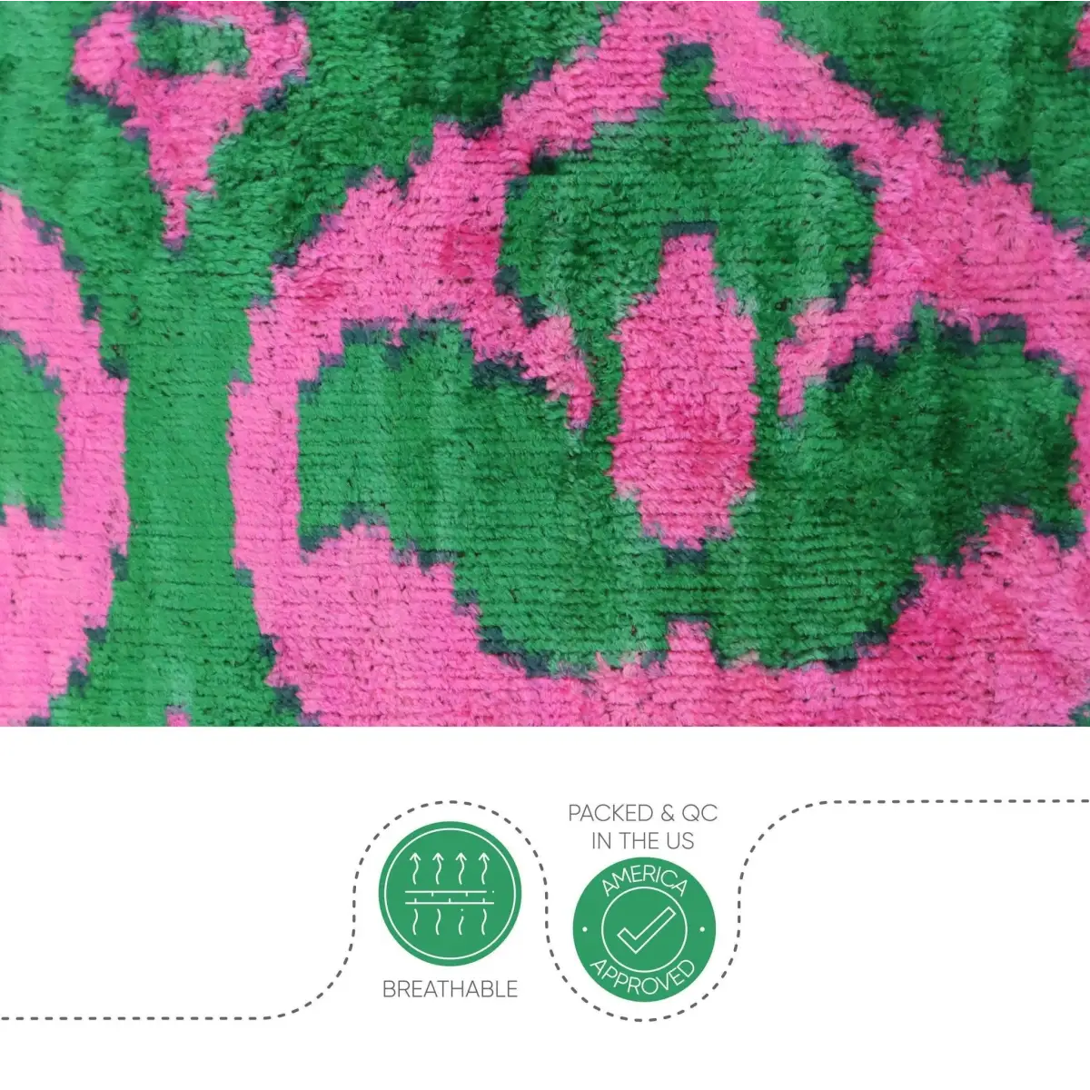 Canvello Decorative Green Pink Pillows For Couch with Down Insert - 18x18 - Canvello