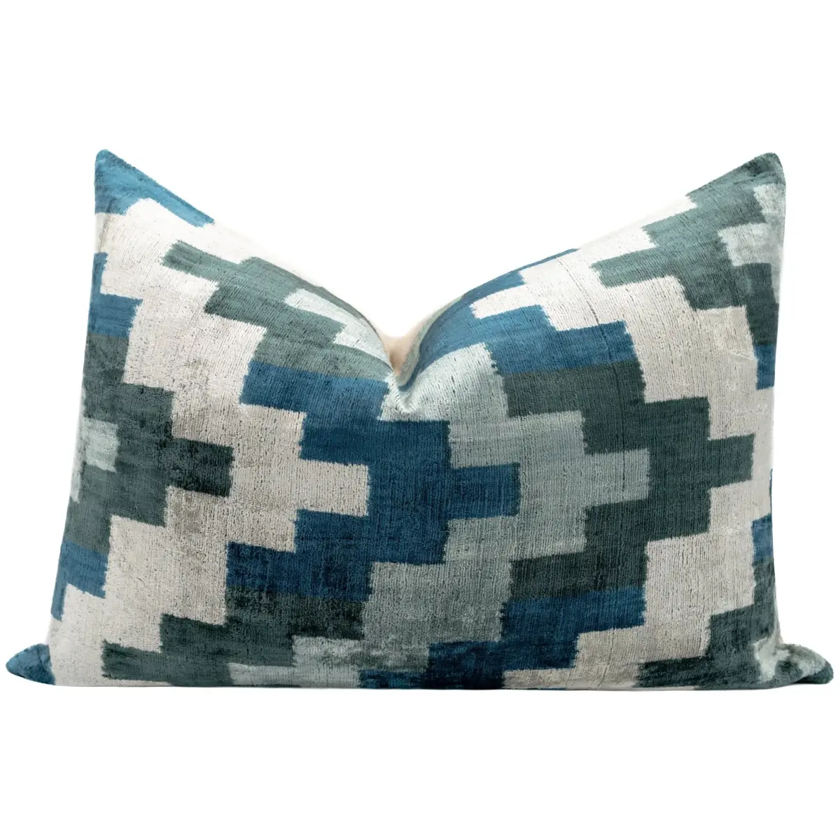 Canvello Decorative Navy Blue Gray Throw Pillow Down Filled - 16x24 - Canvello