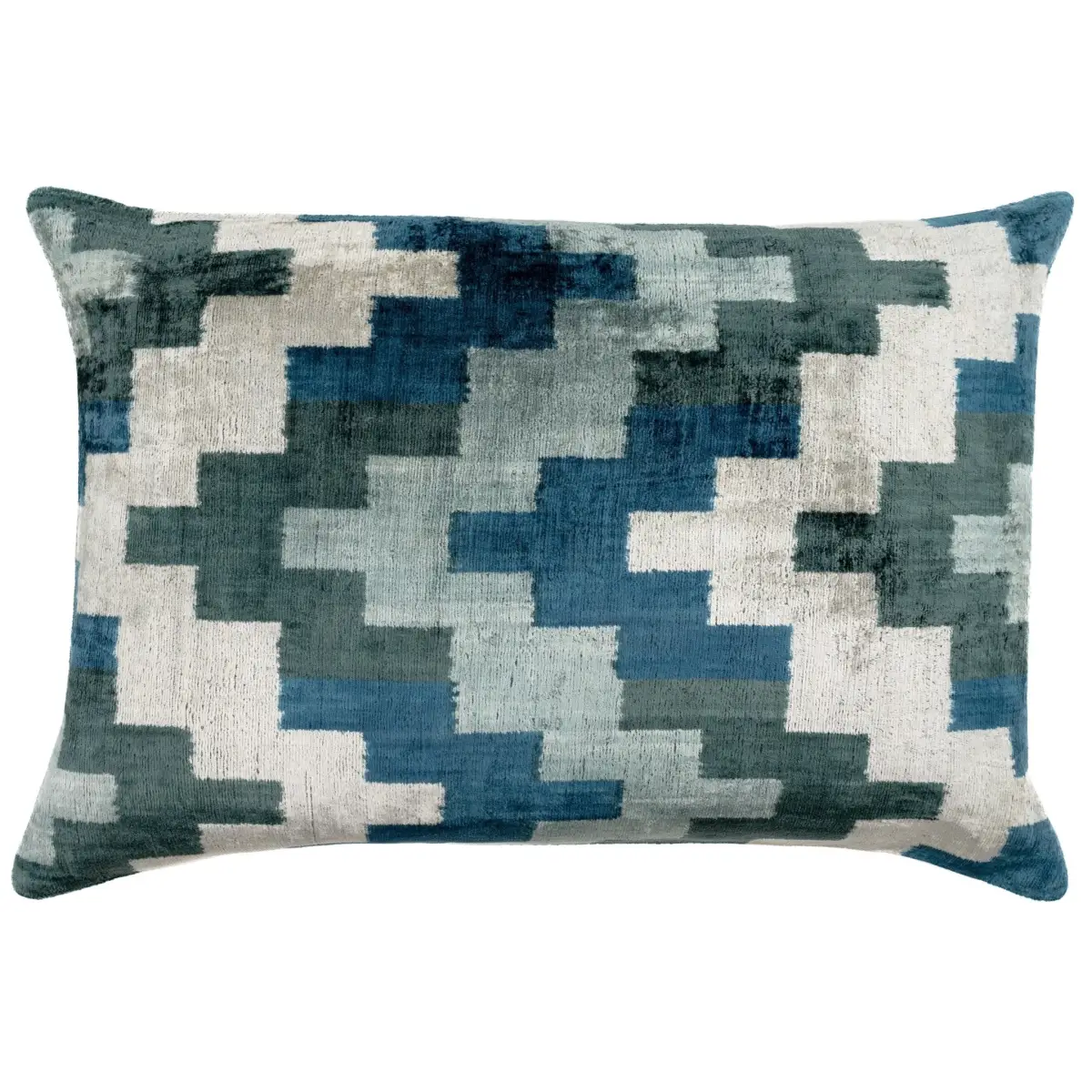Canvello Decorative Navy Blue Gray Throw Pillow Down Filled - 16x24 - Canvello