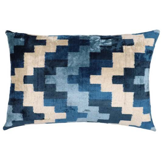 Canvello Decorative Navy Blue Throw Pillow Down Filled - 16x24 - Canvello