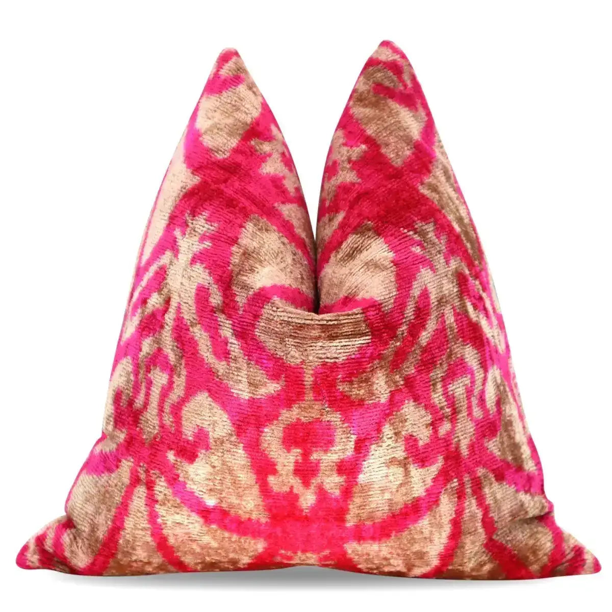 Canvello Decorative Pink Beige Geometric Throw Pillow Down Feather Filled - 16x16 - Canvello