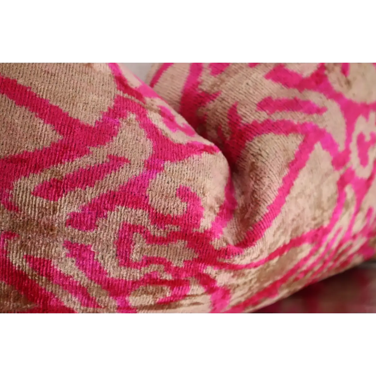Canvello Decorative Pink Beige Geometric Throw Pillow Down Feather Filled - 16x24 - Canvello