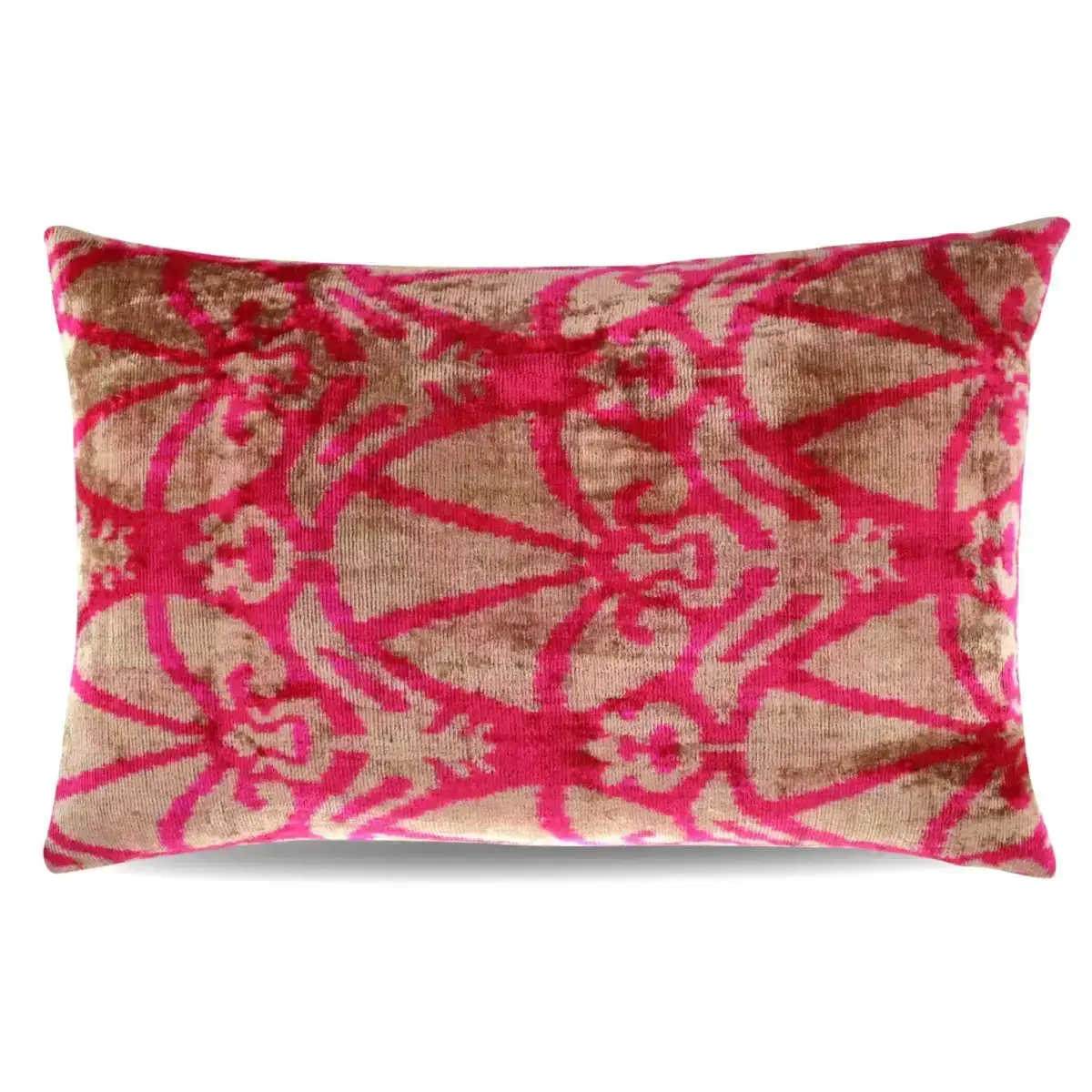 Canvello Decorative Pink Beige Geometric Throw Pillow Down Feather Filled - 16x24 - Canvello