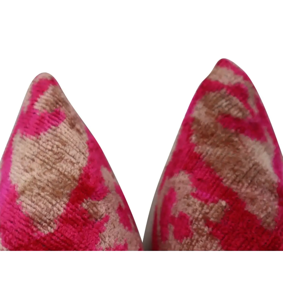 Canvello Decorative Pink Beige Geometric Throw Pillow Down Feather Filled - 16x16 - Canvello