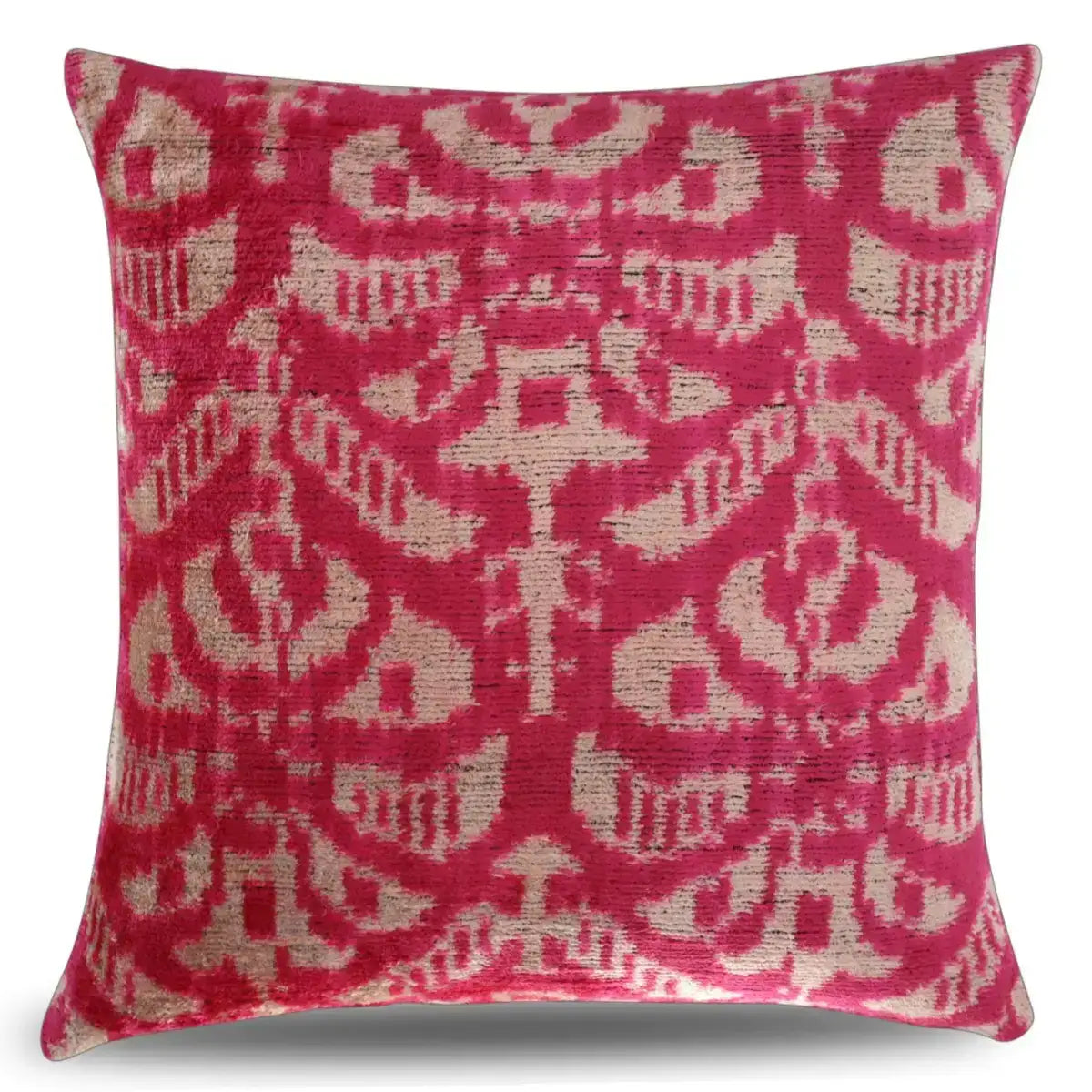 Canvello Decorative Pink Beige Geometric Throw Pillow Down Feather Filled - 16x16 - Canvello